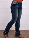 Women's Embroidered Stretch Simple Casual Jeans