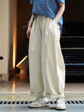 Ladies Summer Casual Light Spliced Wide-Leg Pants