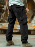 Men's Casual Solid Color Multi-Pocket Cargo Pants