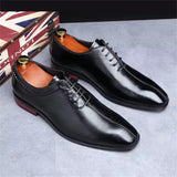 Men's Oxford Party Square Toe Microfiber Leather Dress Shoes