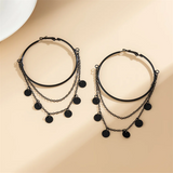 Ladies Five-Pointed Star & Sequin Hoop Earrings