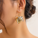 Cute Gift Bowknot Heart-Shaped Earrings for Lady