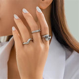 Women's Elegant Geometric Adjustable Open Finger Ring Sets