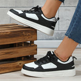 Trendy Color Block Thick Sole Skateboard Shoes for Women