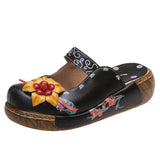 Leisure Flower Decoration Round Toe Wedge Heel Sandals for Ladies