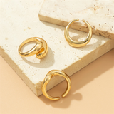 Women's Elegant Geometric Adjustable Open Finger Ring Sets