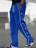 Men's Stylish Side Button Drawstring Casual Sports Pants