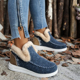 Women's Super Comfy Plush Lined Fuzzy Slip-On Ankle Boots