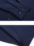 Simple Turn-Down Collar Button Up Long Sleeve Shirt for Men