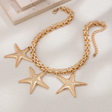 Plain Metallic Starfish Pendant Necklaces for Women