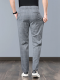 Men's Fashionable Regular Fit Checked Dress Pants