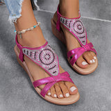 Women's Side Cutout Strap Rhinestone Sequin Sandals