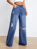 Women's New High-rise Loose Slimming Ripped Jeans