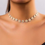 Female Lovely Daisy Clavicle Chain Necklace