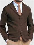 British Style Slim Fit Notched Lapel Button Up Coat for Men