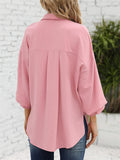 Fashion V Neck Lantern Sleeve Cozy Chiffon Shirt for Women