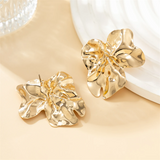 Female Irregular Wrinkles Floral Pattern Stud Earrings