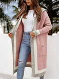 Casual Autumn Hooded Midi Knitted Sweater for Women