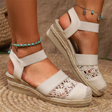 Women's Bohemian Round Toe Wedge Heel Breathable Sandals