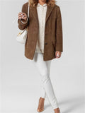 Women's Vintage Notched Lapel Single-Breasted Loose Blazer