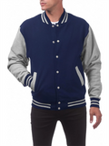 Men's Color Matching Button Up Letterman Jackets