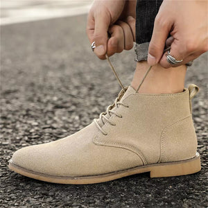 Men's Fashionable Cozy Faux Suede Lace Up Ankle Boots