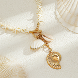 White Starfish Seashell Conch Snail Pendant Necklaces