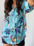 Women's Beautiful Floral Print Soft Long Sleeve Shirt