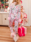 Christmas New Year Cute Fluffy Pajama Set for Female