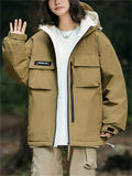 Couple Winter Big Size Thickened White Duck Down Hooded Coats