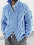 Men's Retro Knitted V Neck Long Sleeve Warm Sweater