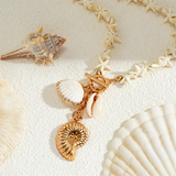 White Starfish Seashell Conch Snail Pendant Necklaces