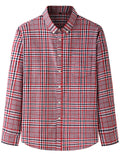 Retro Contrast Color Plaid Lapel Button Up Shirt for Men