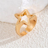 Fashionable Hollow Star Opening Rings for Women