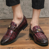 Men's Fashionable British Style Metal Buckle Dress Shoes