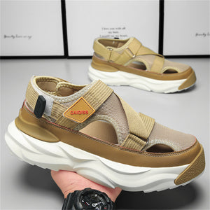 Men's Hook-and-loop Fastener Hollow Out Beach Sandals