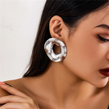 Exaggerated Hollow Circle Statement Earring for Women