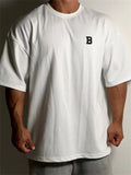 Men's 100% Cotton Crew Neck Loose Sports T-shirts