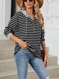 Sports Style Contrast Color Stripe Spring Hoodies for Women