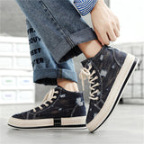 Men's Trendy High Top Lace Up Denim Canvas Shoes