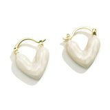 Romantic Heart-Shaped French Earrings for Lady