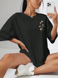 Women's Beautiful Flower Print Cozy Oversized T-shirts