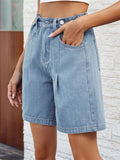 Adjustable Waist Loose Denim Hot Shorts for Women