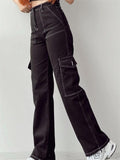 Female Comfort Multi-Pocket Wide Leg Cargo Pants