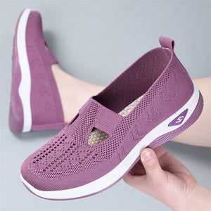 Summer Breathable Mesh Hollow Out Wedge Heel Loafers for Women