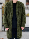 Stylish Mid-length Knit Cardigan Sweater for Men