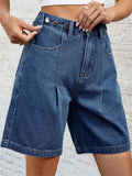 Adjustable Waist Loose Denim Hot Shorts for Women