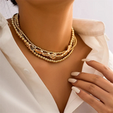 Irregular Faux Pearls Mini Beads Layered Necklaces