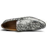 Men's Vintage Paisley Print Square Toe Party Dress Shoes