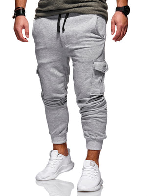 Multi-Pocket Drawstring Elastic Waist Sweatpants for Men